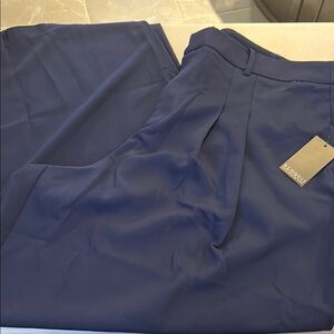 Eloquii Navy Pleated Wide Leg Dress Pants NWT sz 16W